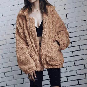 Faux Shearling Shaggy Oversized Coat Jacket